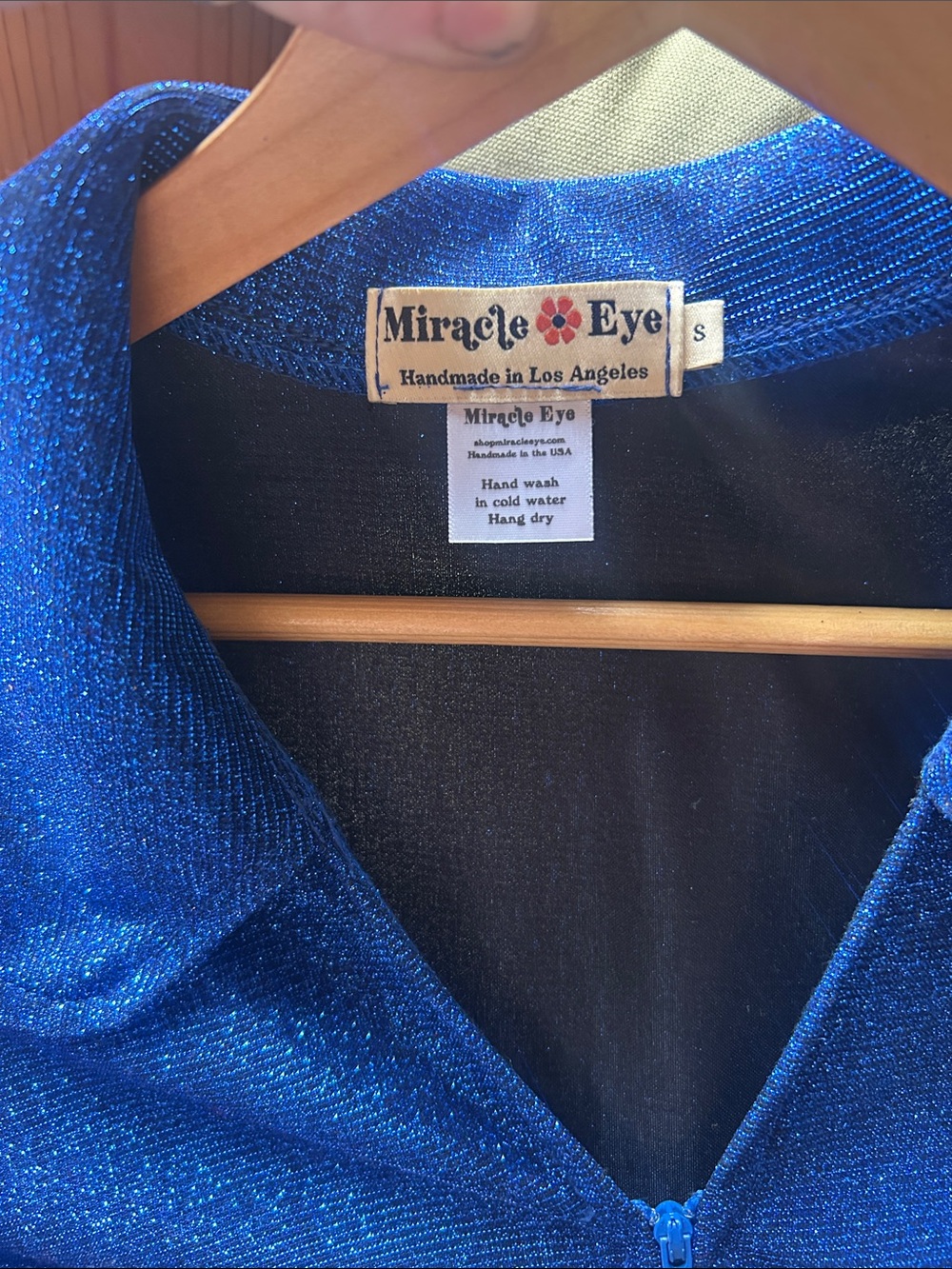 Miracle Eye | Glitter Fringe Romper Cobalt- Sparkle Festival Outfit | Small - Picture 6 of 6